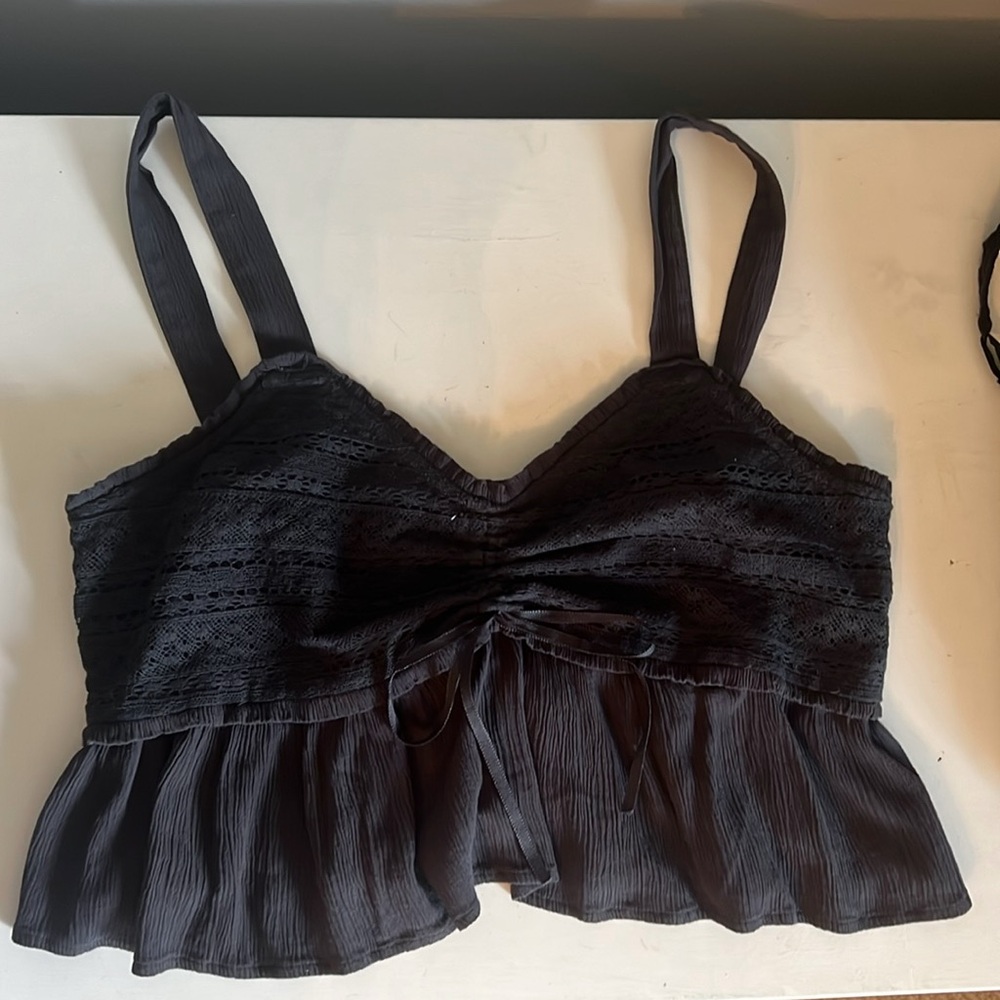 Dark Grey dainty tank top blouse